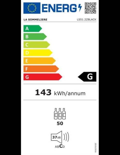 La Sommeliere 50 Şişe Kapasiteli Solo Şarap Dolabı LS51.2ZBLACK - 7