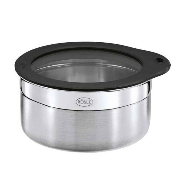 Rösle Silikon ve Cam Kapaklı Saklama Kabı Paslanmaz Çelik 0,7 Lt 16556 - 1